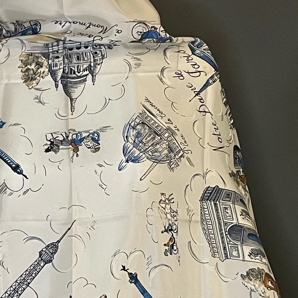 Rare Vintage Paris Souvenir Scarf Unworn Near Mint Condition 31 In - Picture 6 of 10